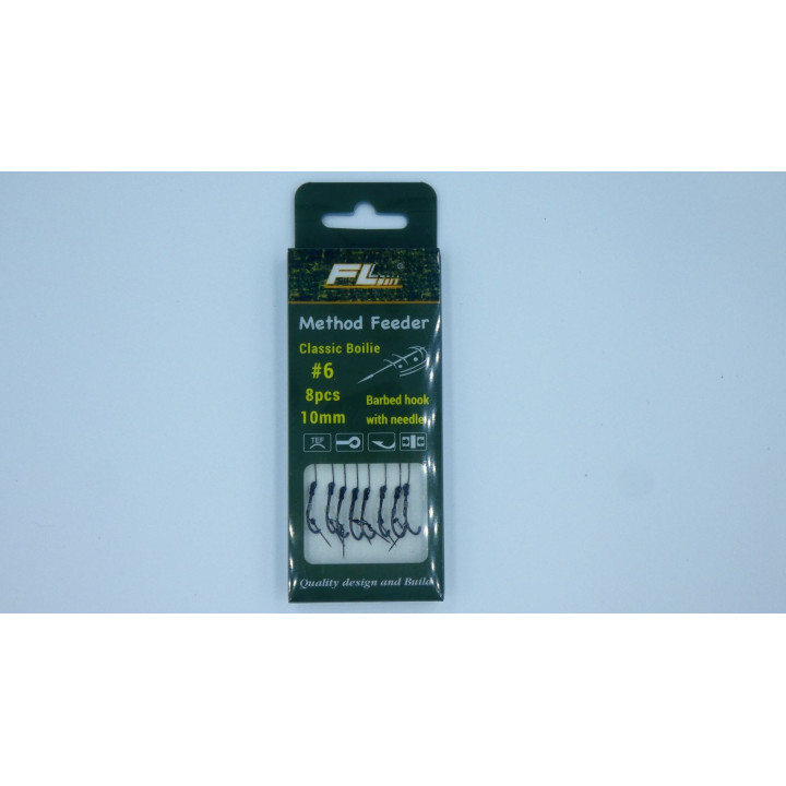 Roz.8 Zestaw 6szt. przypon 10cm z igłą/wkrętem do metody