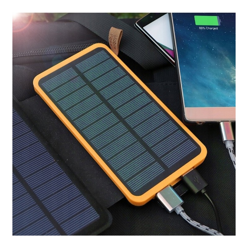 Powerbank Solarny W Mah Latarka Panele