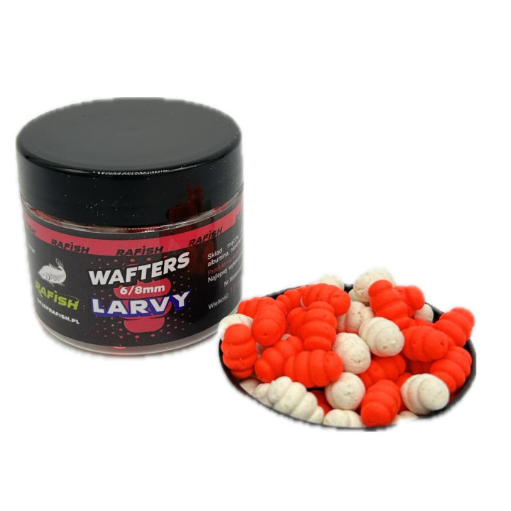Larva 6/8mm 50ml Pop-Up Biało/Czerwone RaFish