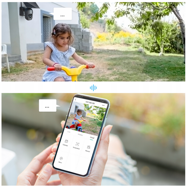 KAMERA SOLARNA ZEWNĘTRZNA OBROTOWA NA KARTĘ SIM 4G LTE GSM 2K 3MP Z KARTĄ