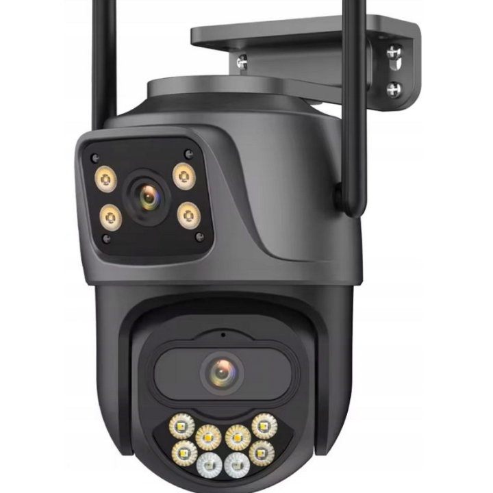 PODWÓJNA KAMERA WIFI 4K 8MPX PTZ Onvif ICSee ZEWNĘTRZNA OBROTOWA ALARM