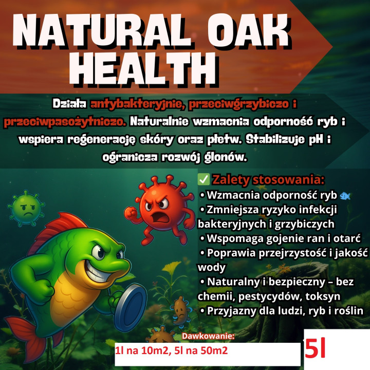Natural Oak Health - PREPARAT na Choroby ryb 5L RaFish