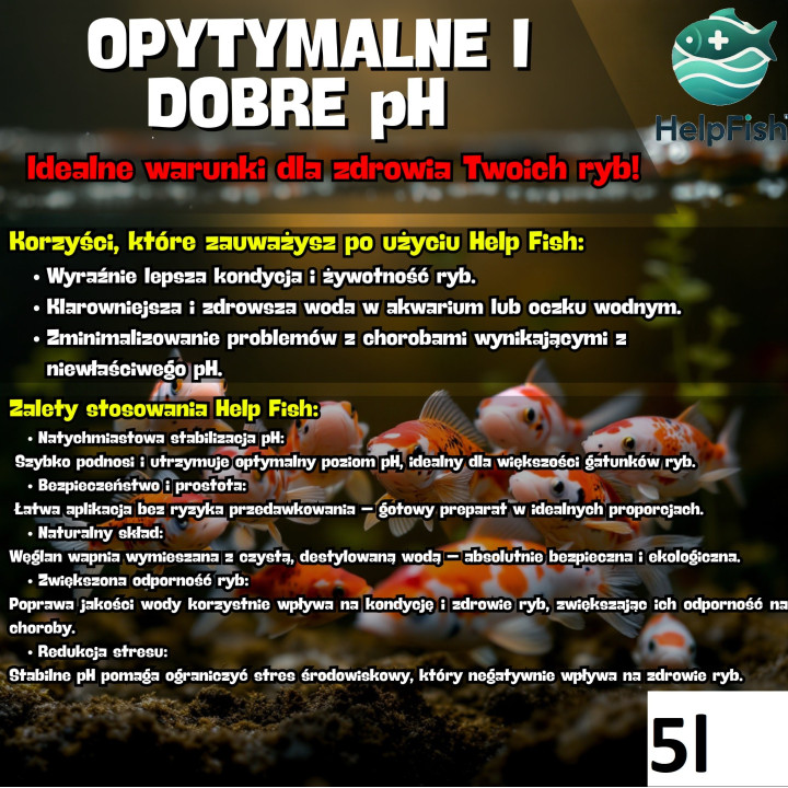 Optymalne PH Zdrowe Ryby Staw I Oczko Wodne 5l Help Fish RaFish