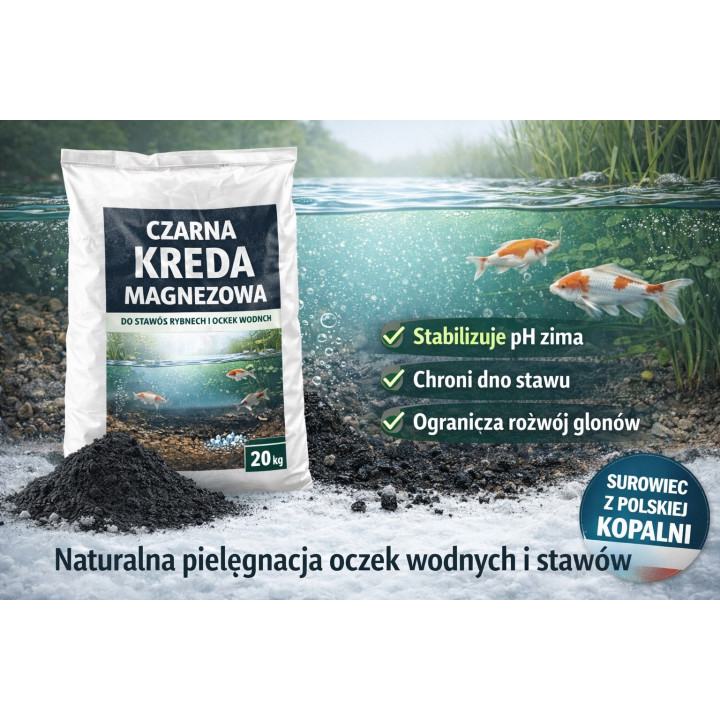 100 kg CZARNA KREDA MAGNEZOWA do oczek wodnych i stawów rybnych
