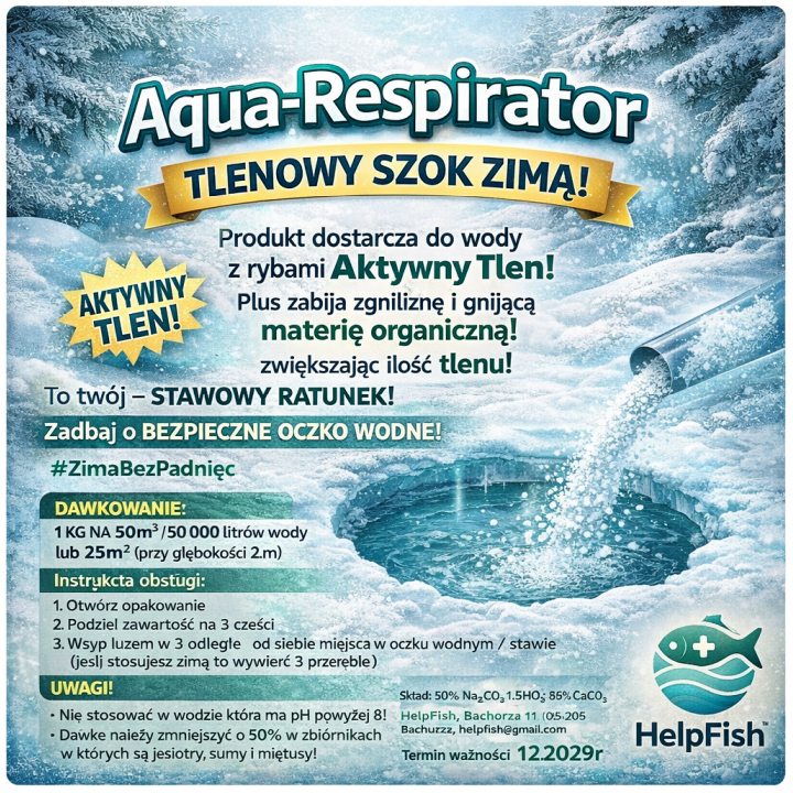 5kg / 250 000l NATLENIACZ DO OCZKA I STAWU! Aqua-Respirator – Tlenowy Szok Zimą