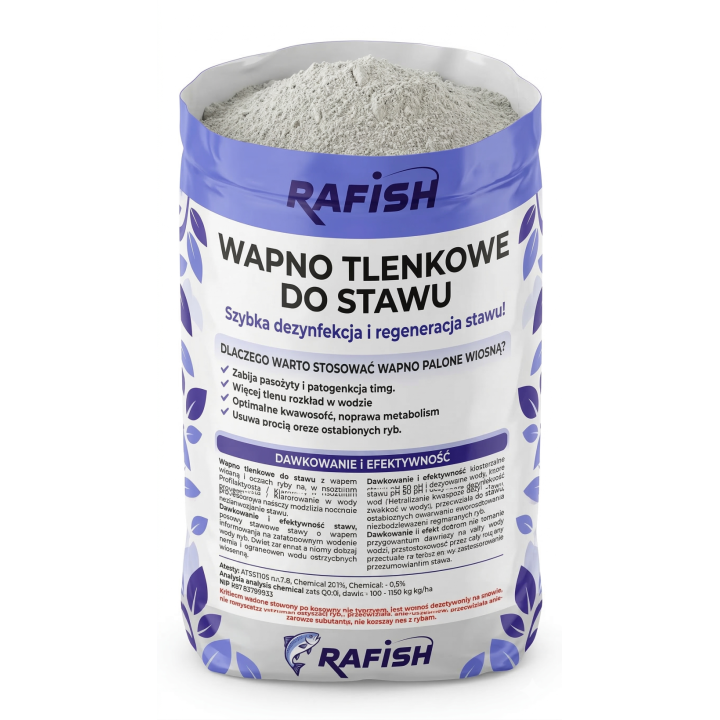 WAPNO DO STAWU DLA RYB WAPNO STAWOWE TLENKOWE PALONE