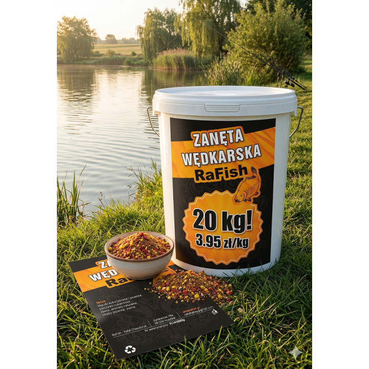 10 kg ! ZANĘTA 5.49zł/kg WĘDKARSKA RAFISH W WIADRZE 6 SMAKÓW DO WYBORU!