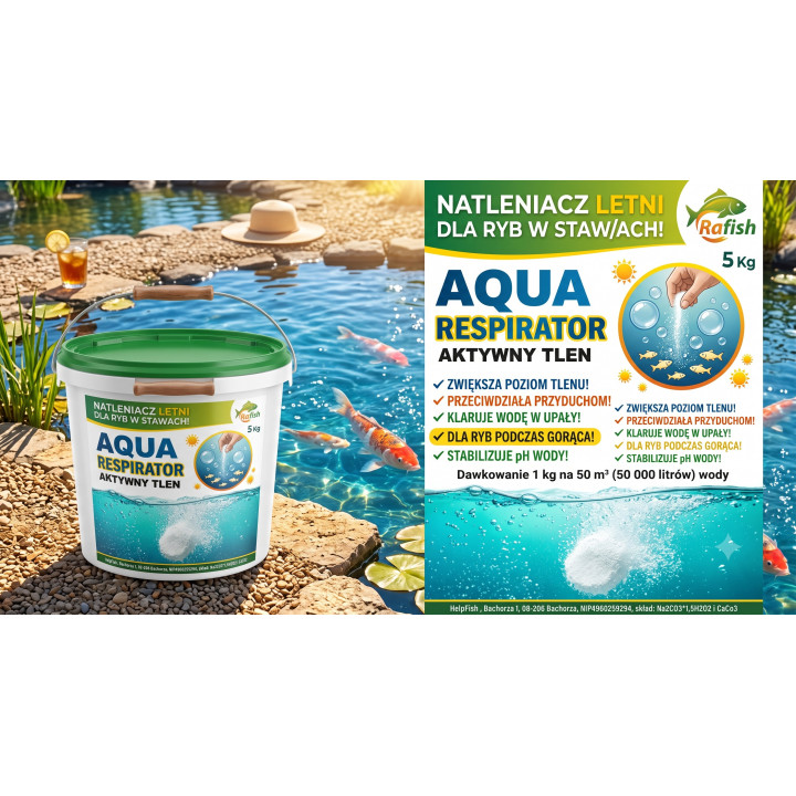 5kg / 250 000l NATLENIACZ DO OCZKA I STAWU! Aqua-Respirator – Tlenowy Szok latem podczas upałów!