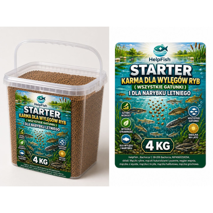 STARTER KARMA DLA WYLĘGÓW RYB ( WSZYSTKIE GATUNKI ) I DLA NARYBKU LETNIEGO 4 KG!