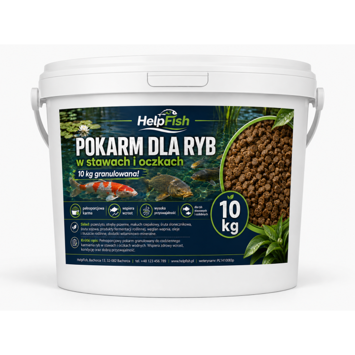 10 KG KARMA DLA NARYBKU RYB 4-35CM SŁODKOWODNYCH granulowana