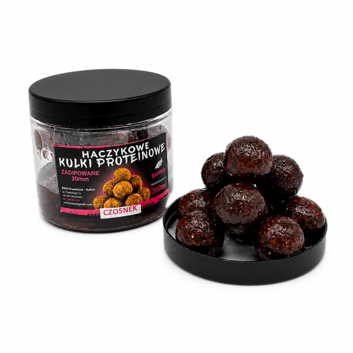 Czosnek 20mm 200ml Kulki Proteinowe Haczykowe RaFish