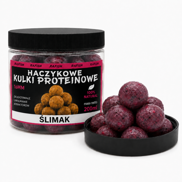 Ślimak 20mm 200g -  Kulki Proteinowe Haczykowe RaFish