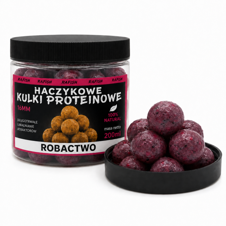 Robactwo 16mm 200ml - Haczykowe Kulki Proteinowe RaFish