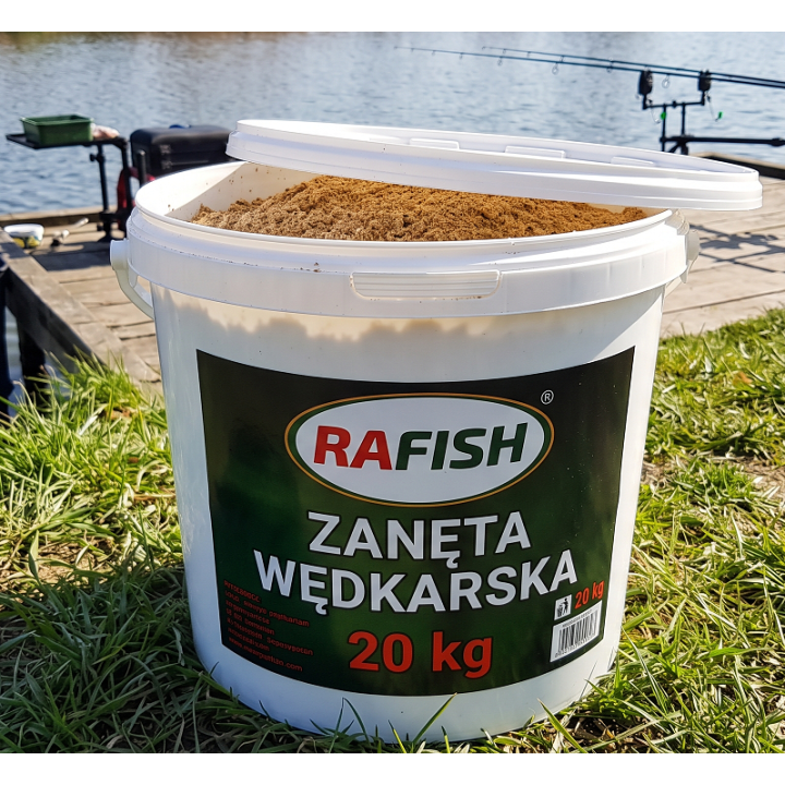 5 smaków do wyboru! 20 kg zanęta wędkarska w wiadrze 20 kg RaFish