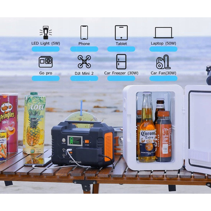 FlashFish E200 PRZENOŚNY Stacja Zasilania Powerbank +słoneczny panel 100 W