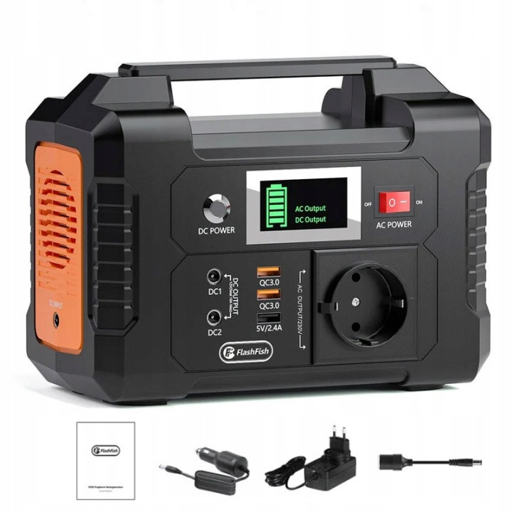 FlashFish E200 PRZENOŚNY Stacja Zasilania Powerbank +słoneczny panel 100 W